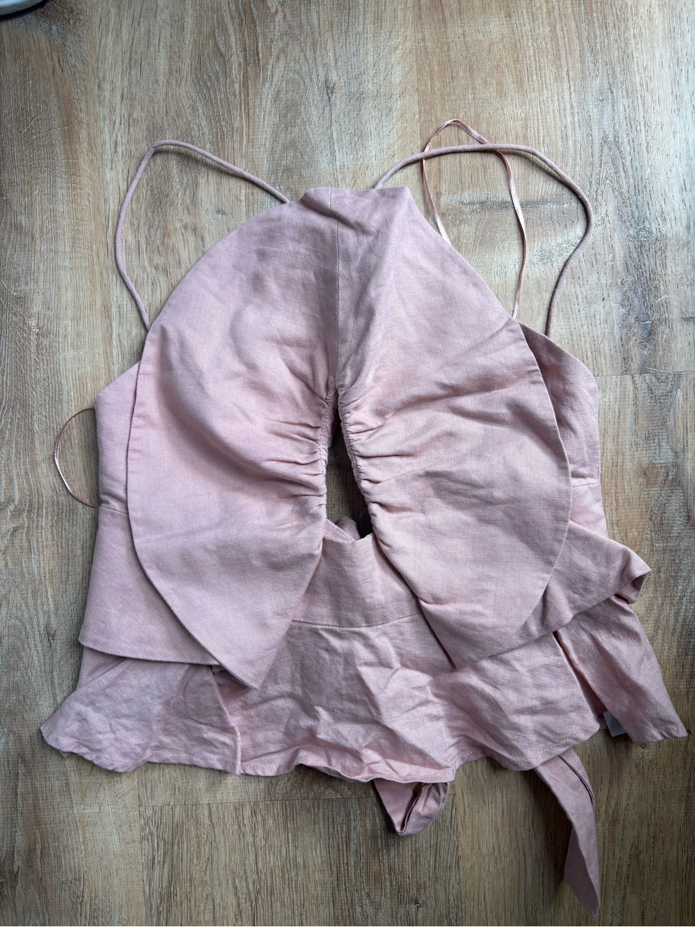 Womens Pink Halter Tie-Back Crop Top